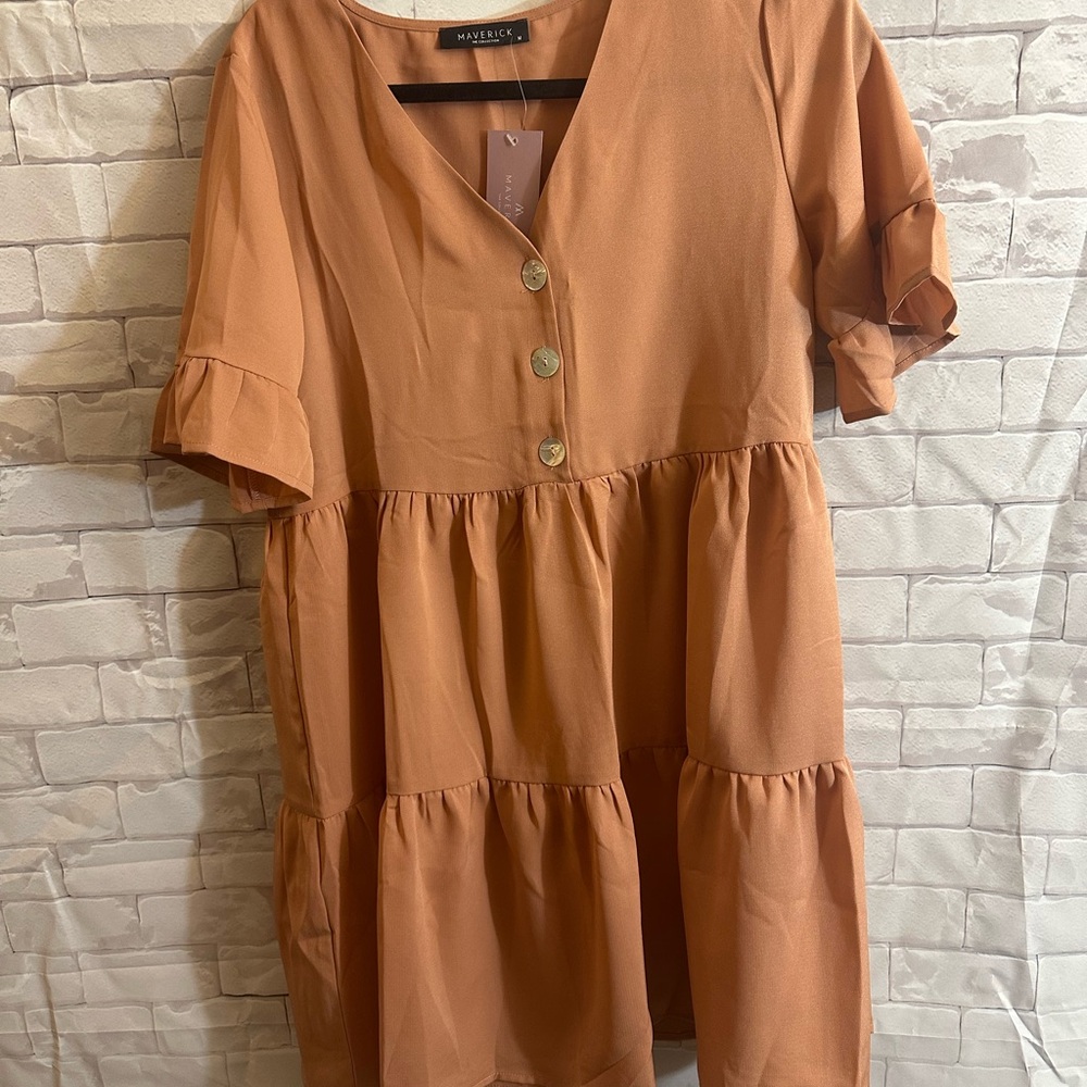 Women's Brown Tiered Dress